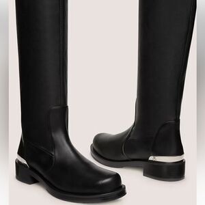 NWT Stuart Weitzman & Dust Bag Mercer Bold Sw Logo Slouch Boots $950